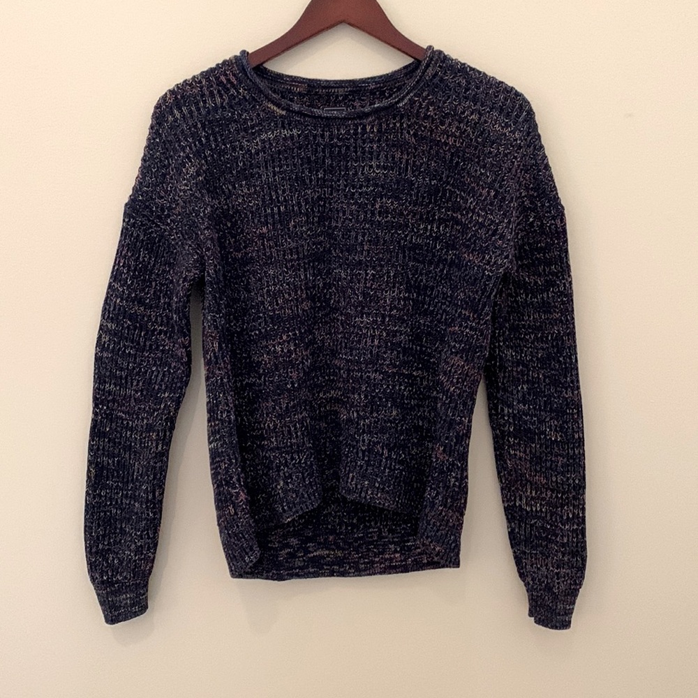 GAP Navy Sweater with Colorful Stitching. Small